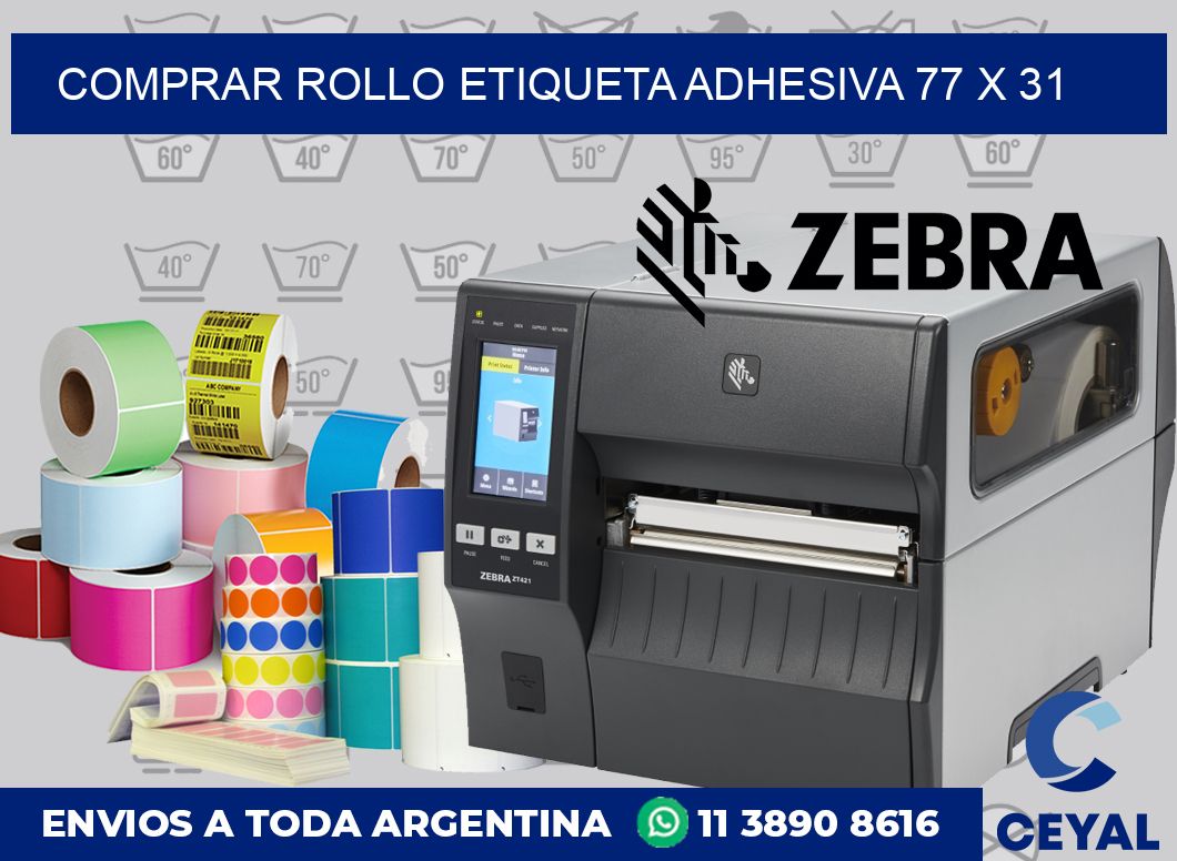 Comprar rollo etiqueta adhesiva 77 x 31
