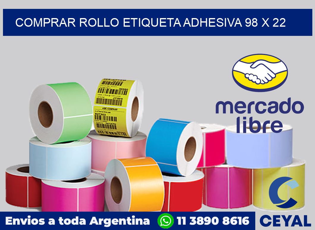 Comprar rollo etiqueta adhesiva 98 x 22