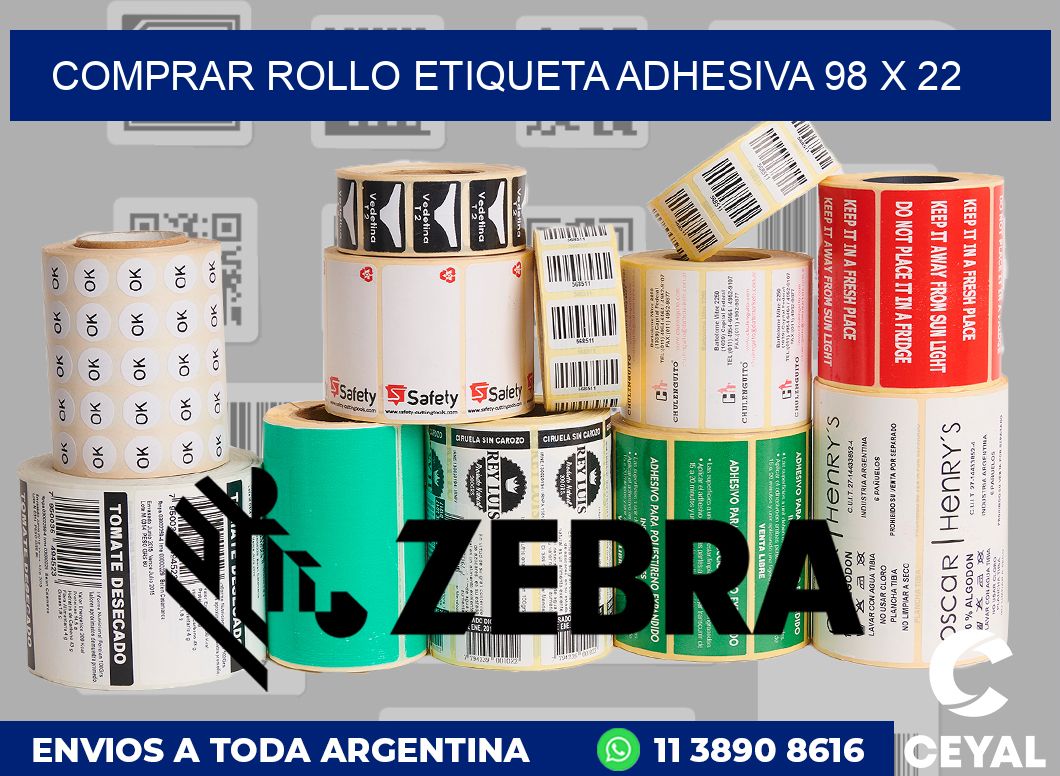Comprar rollo etiqueta adhesiva 98 x 22