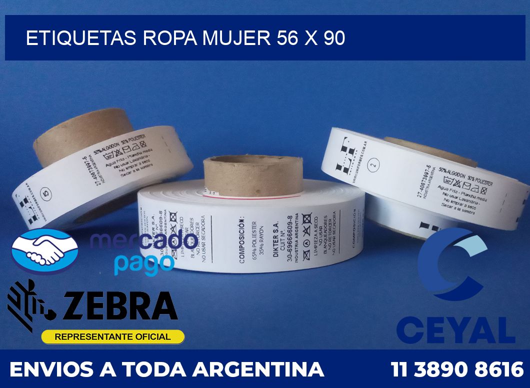 Etiquetas ropa mujer 56 x 90