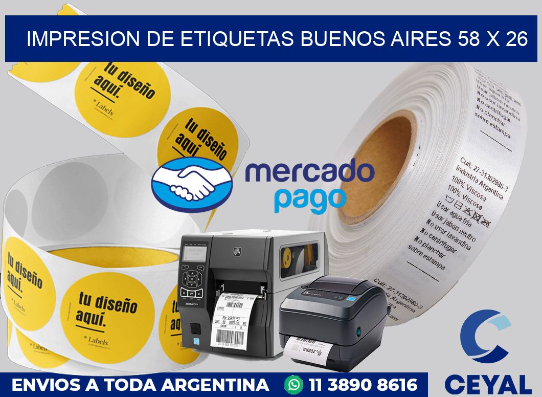 Impresion de etiquetas Buenos Aires 58 x 26