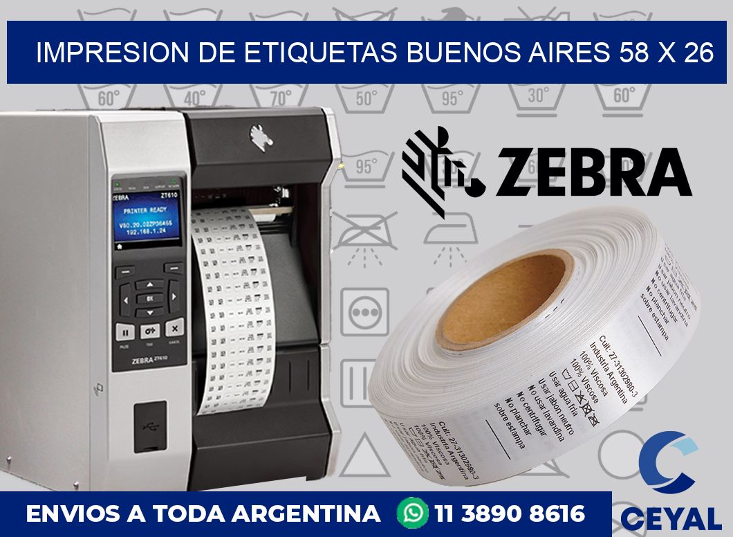 Impresion de etiquetas Buenos Aires 58 x 26