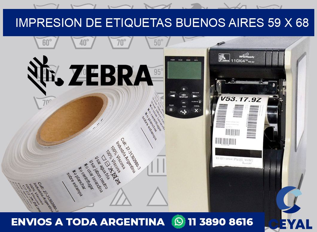Impresion de etiquetas Buenos Aires 59 x 68