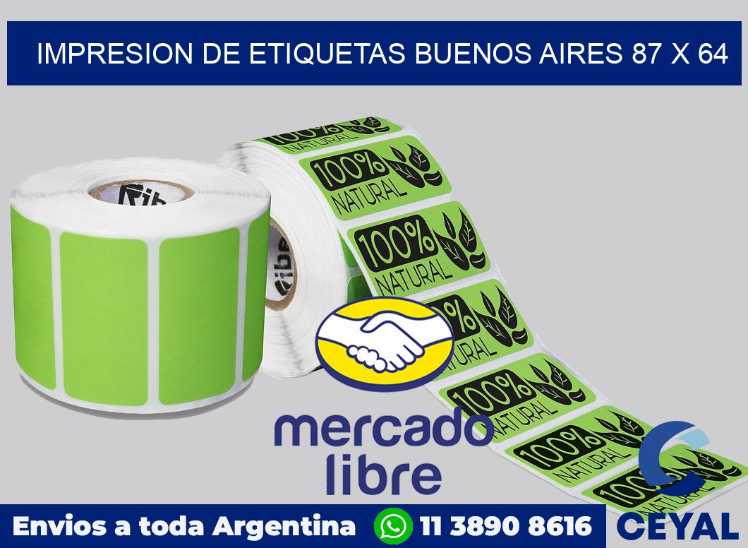 Impresion de etiquetas Buenos Aires 87 x 64