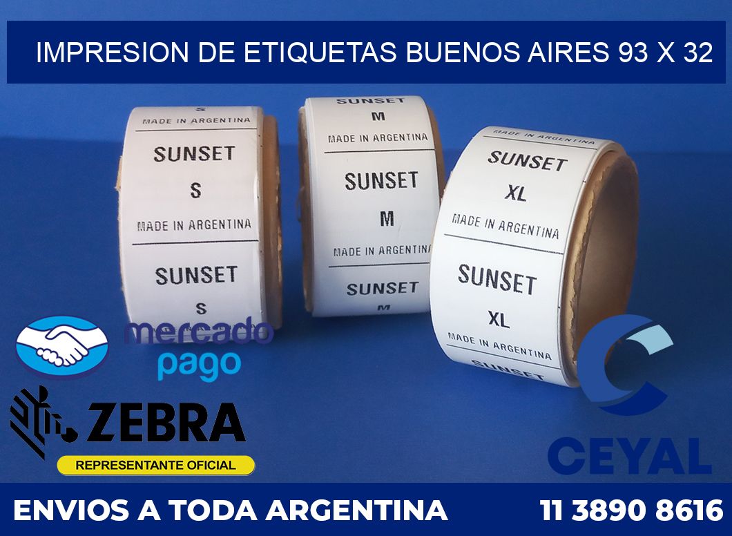 Impresion de etiquetas Buenos Aires 93 x 32