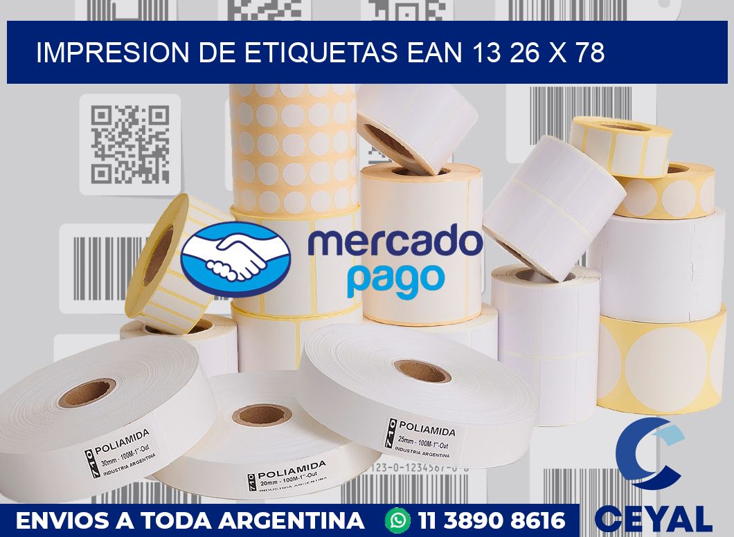 Impresion de etiquetas EAN 13 26 x 78