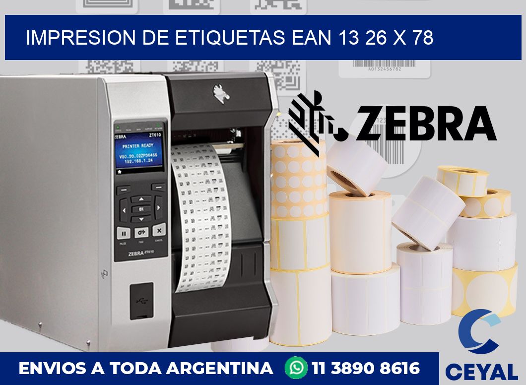Impresion de etiquetas EAN 13 26 x 78