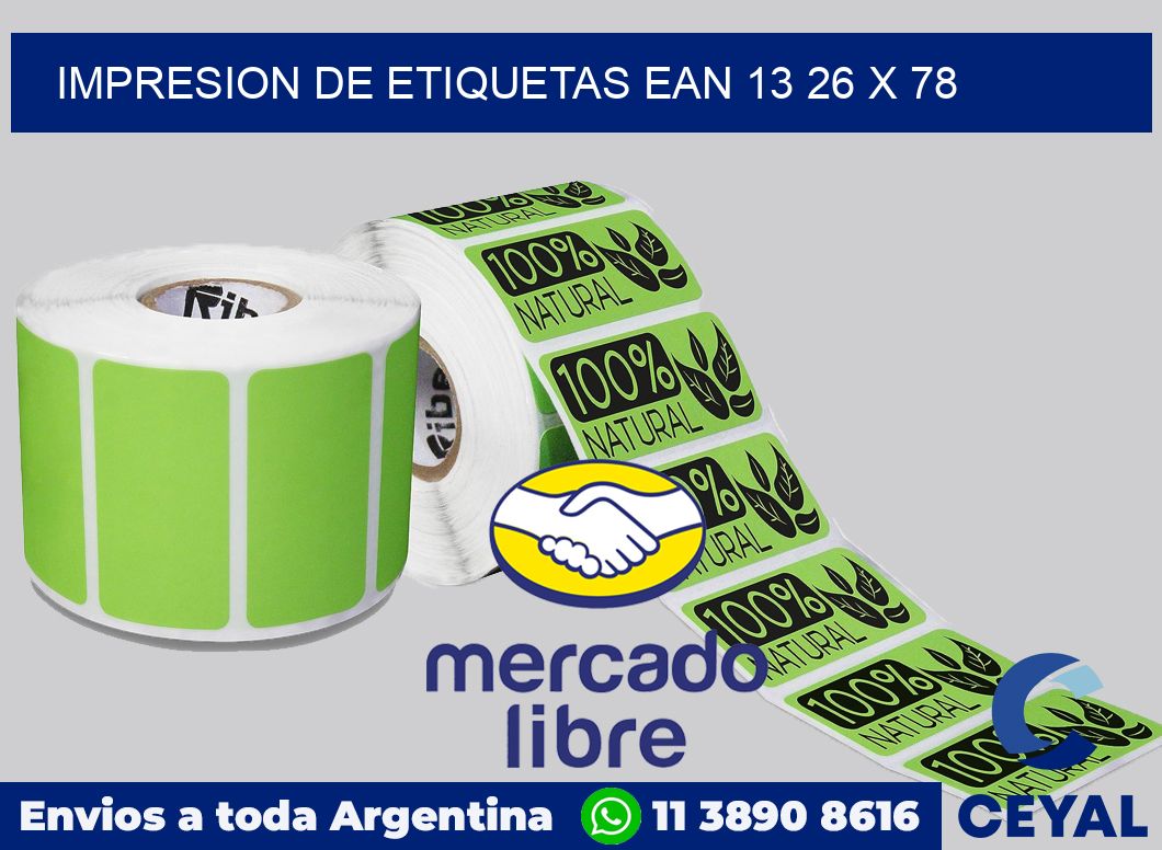 Impresion de etiquetas EAN 13 26 x 78