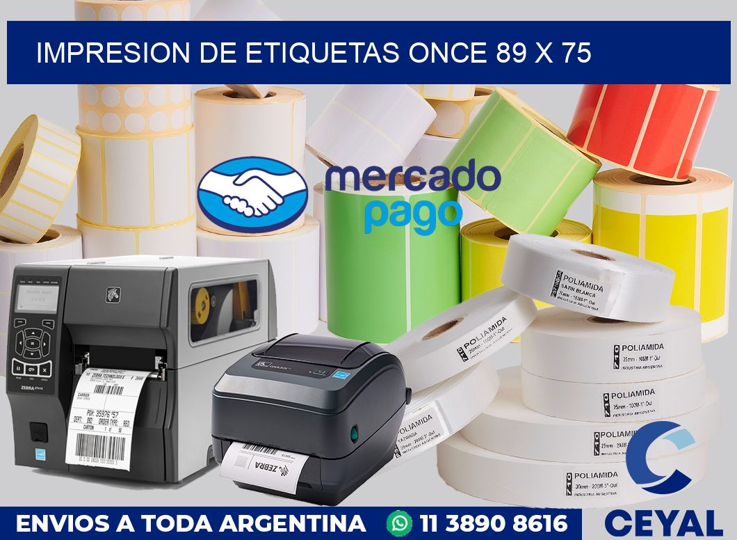 Impresion de etiquetas Once 89 x 75
