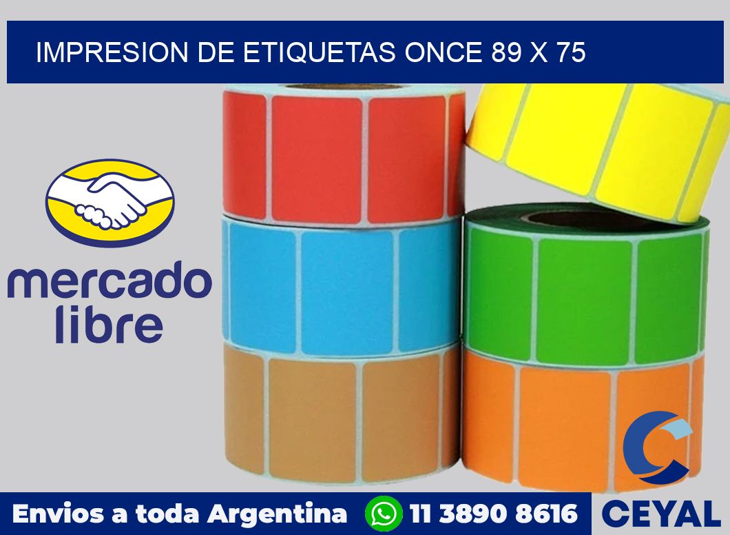 Impresion de etiquetas Once 89 x 75