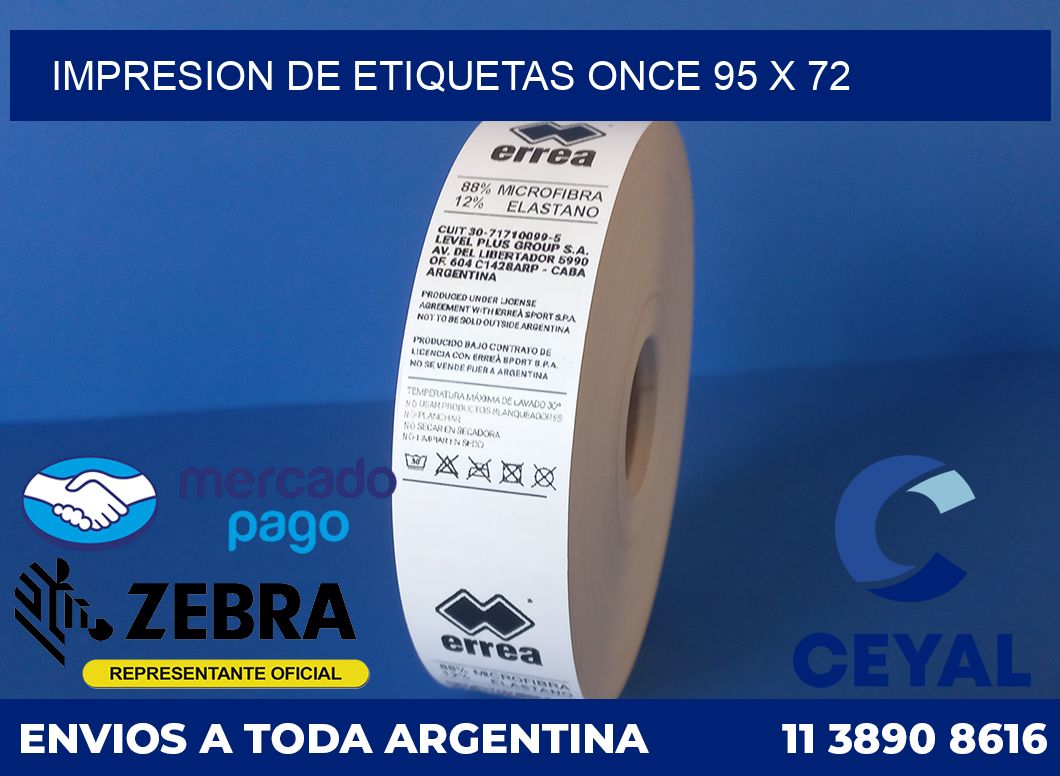 Impresion de etiquetas Once 95 x 72