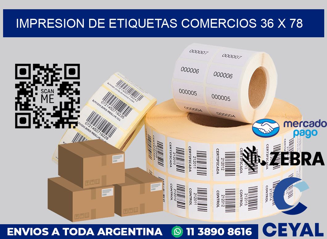 Impresion de etiquetas comercios 36 x 78