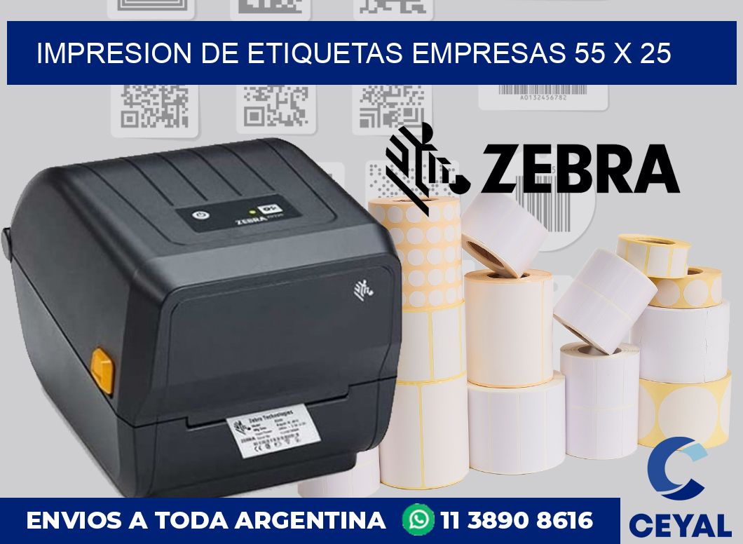 Impresion de etiquetas empresas 55 x 25