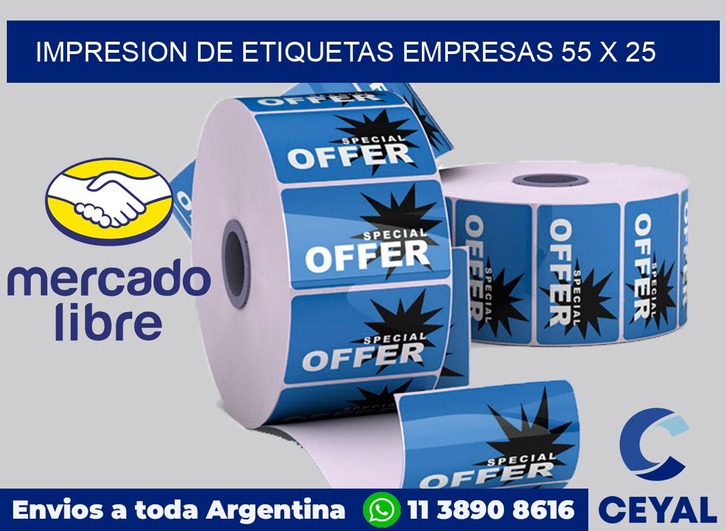 Impresion de etiquetas empresas 55 x 25