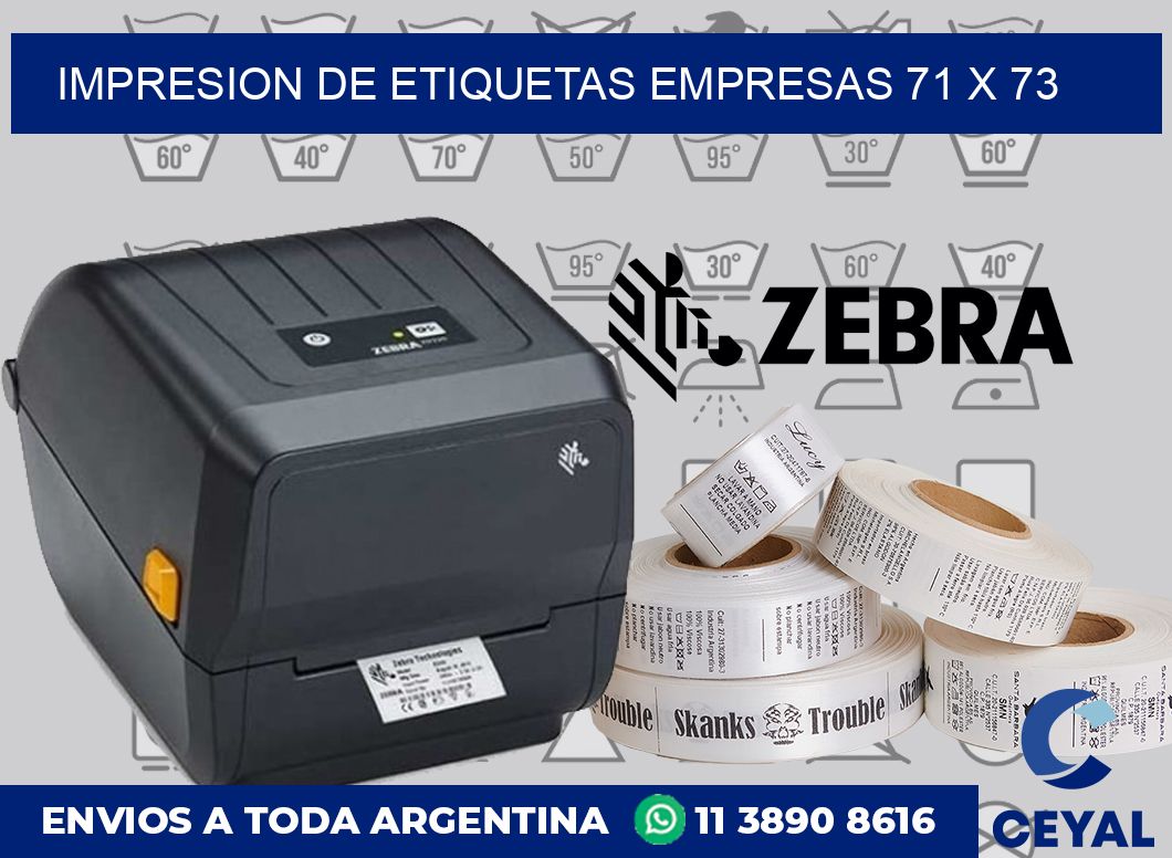 Impresion de etiquetas empresas 71 x 73