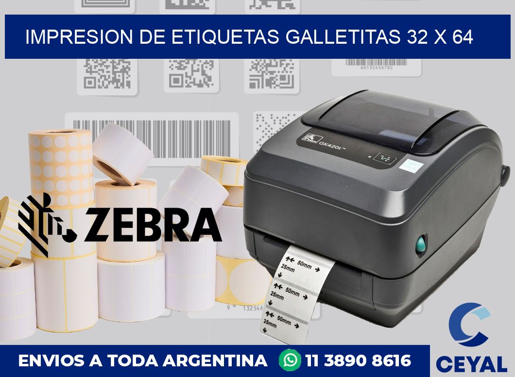 Impresion de etiquetas galletitas 32 x 64