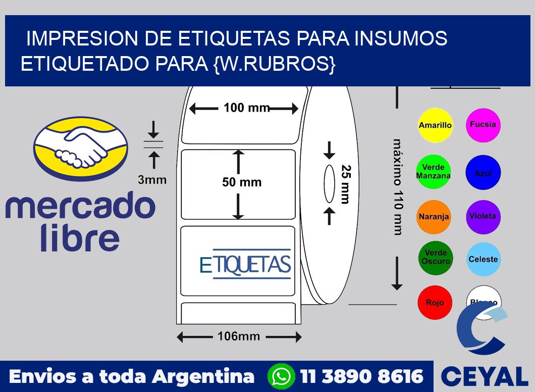 Impresion de etiquetas para Insumos etiquetado para Bolsas de papel