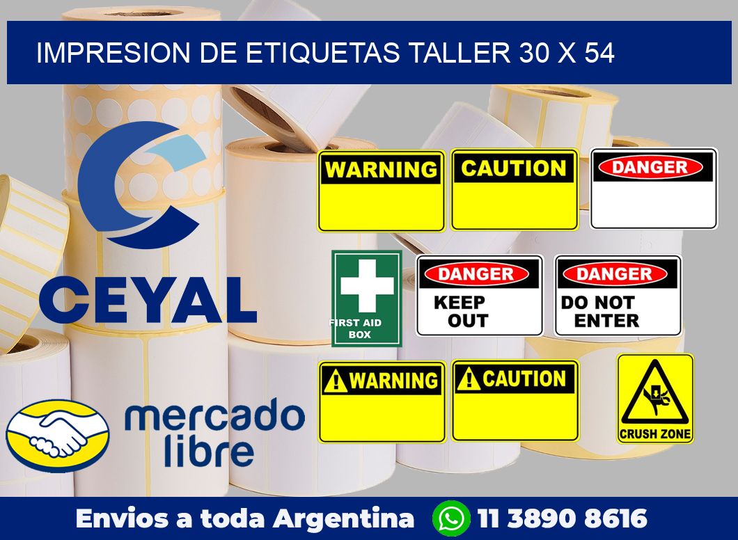 Impresion de etiquetas taller 30 x 54