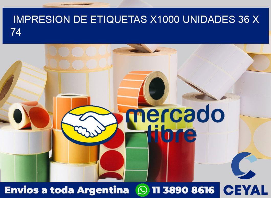 Impresion de etiquetas x1000 unidades 36 x 74