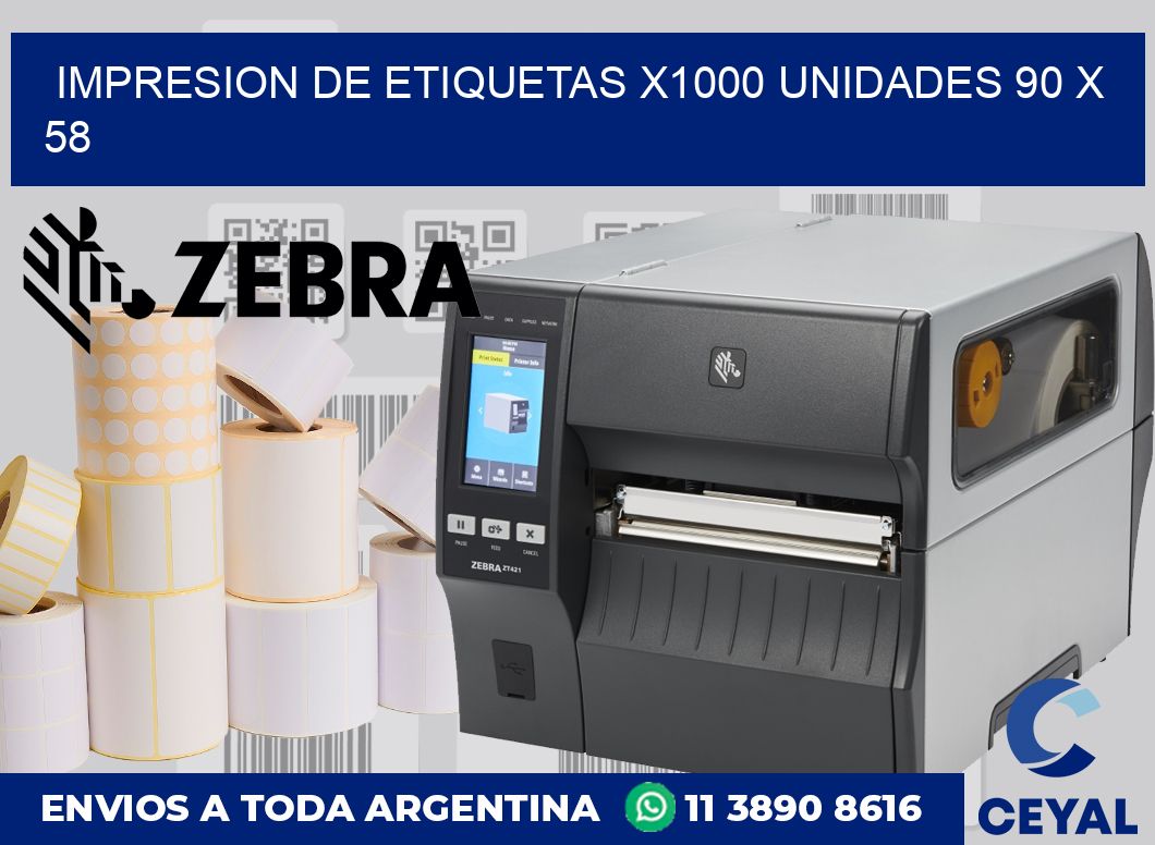 Impresion de etiquetas x1000 unidades 90 x 58