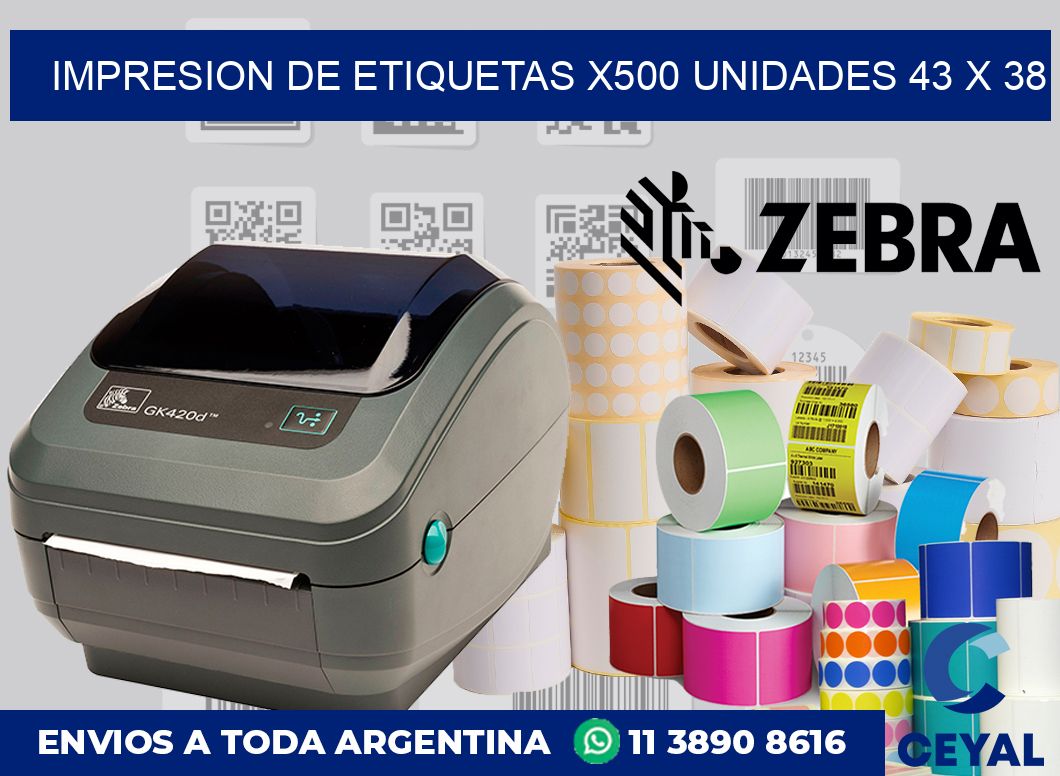 Impresion de etiquetas x500 unidades 43 x 38