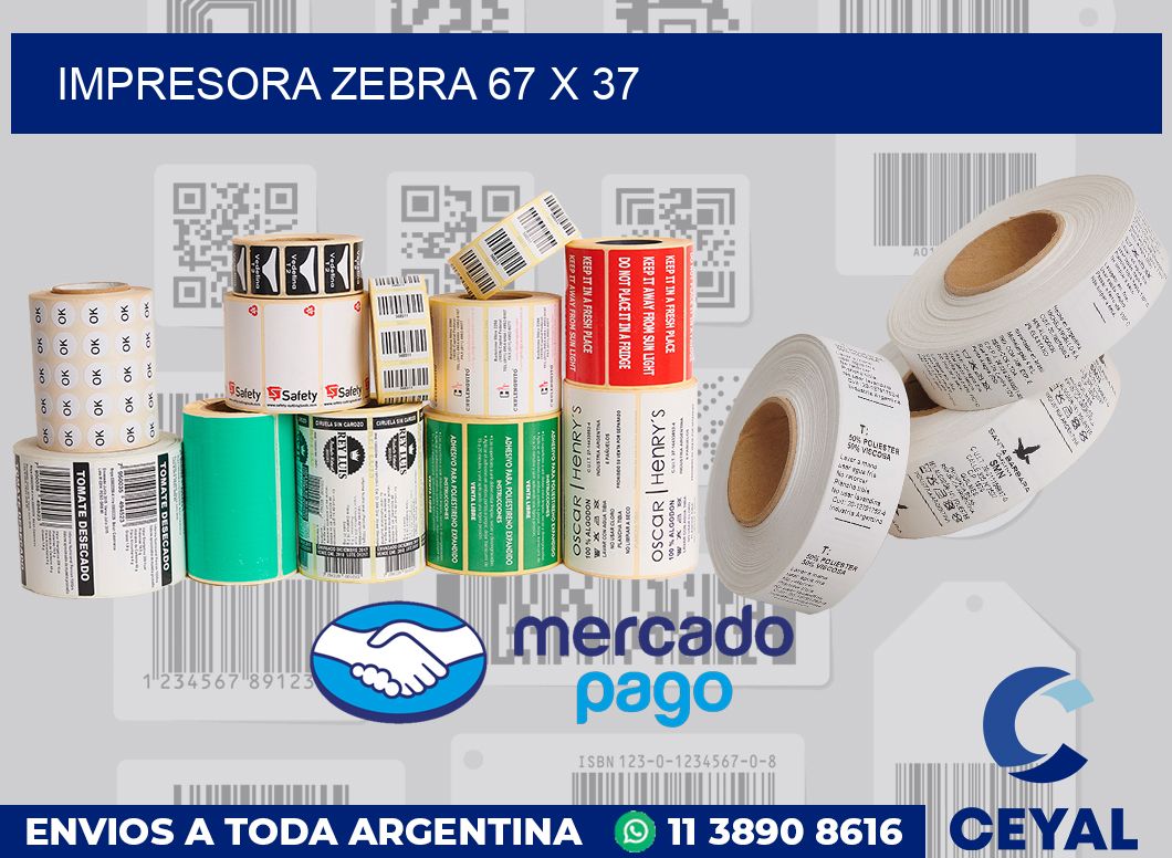 Impresora Zebra 67 x 37