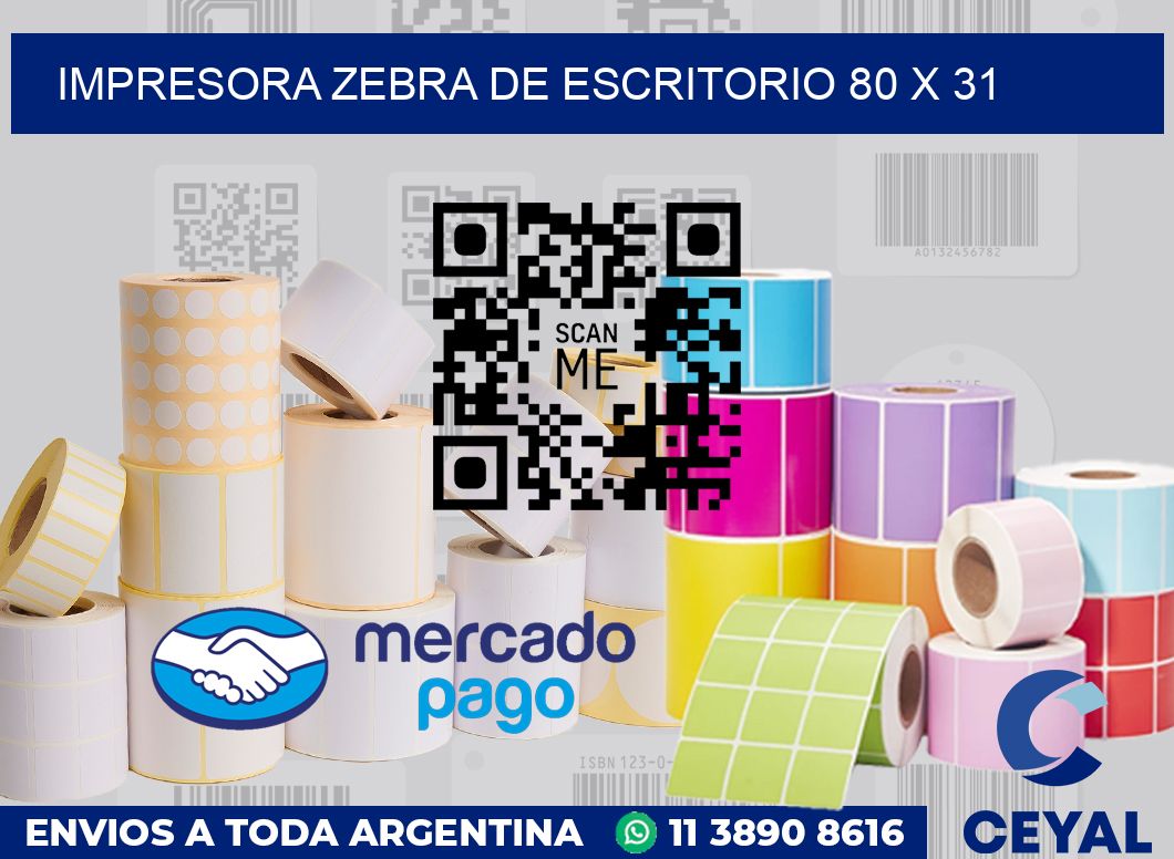 Impresora Zebra de escritorio 80 x 31