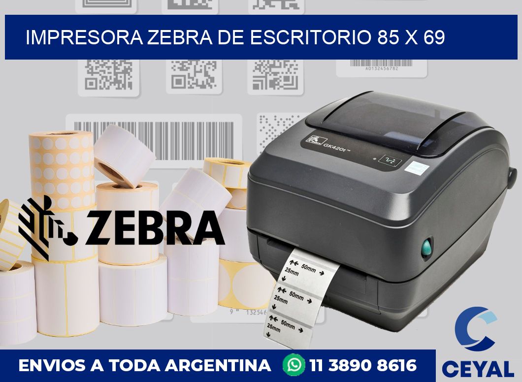 Impresora Zebra de escritorio 85 x 69