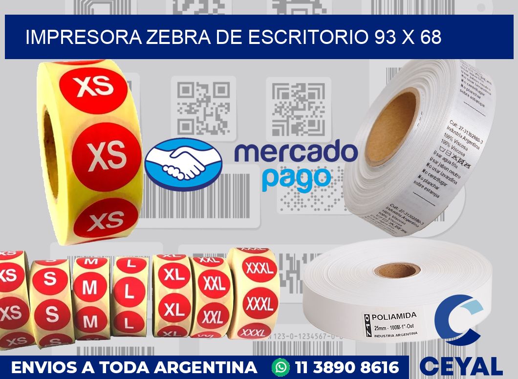 Impresora Zebra de escritorio 93 x 68
