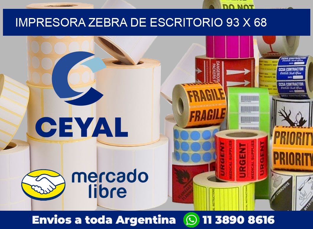 Impresora Zebra de escritorio 93 x 68