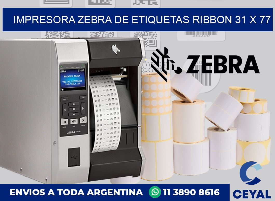 Impresora Zebra de etiquetas ribbon 31 x 77