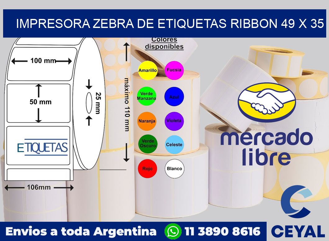 Impresora Zebra de etiquetas ribbon 49 x 35