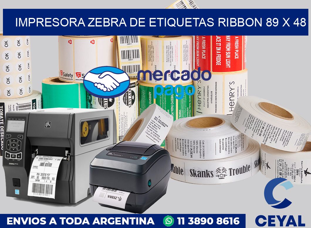 Impresora Zebra de etiquetas ribbon 89 x 48