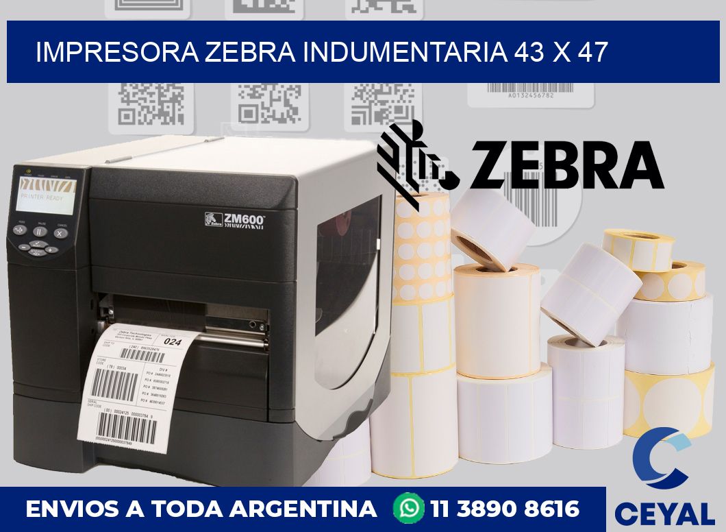 Impresora Zebra indumentaria 43 x 47