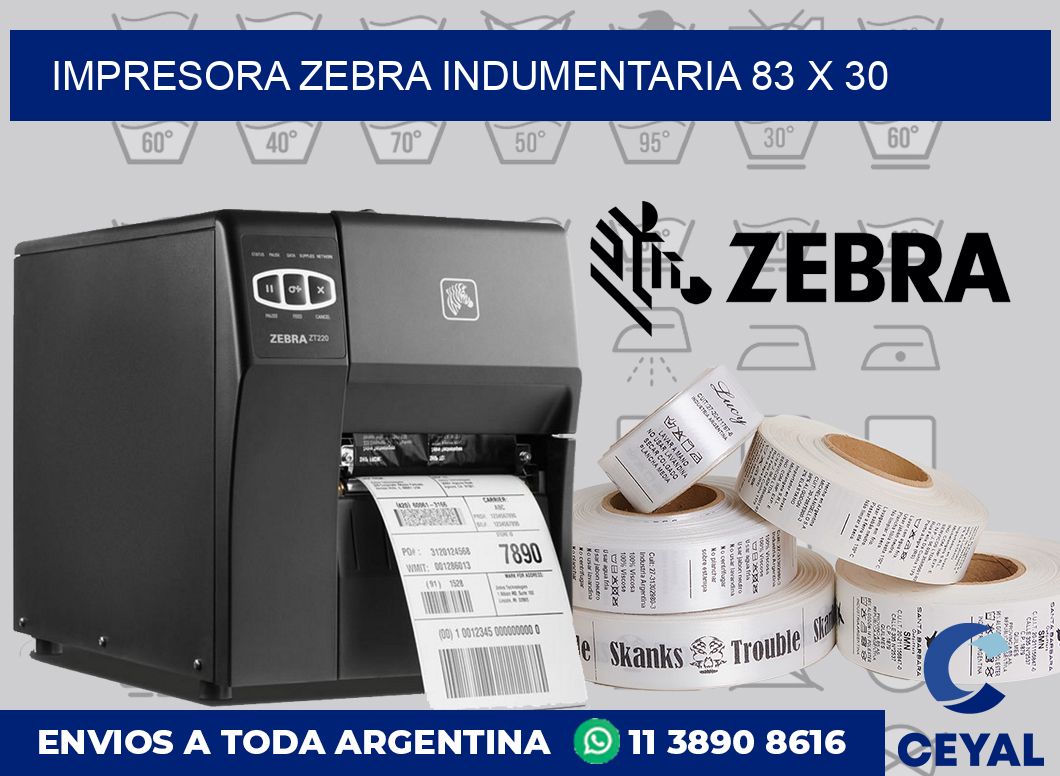 Impresora Zebra indumentaria 83 x 30