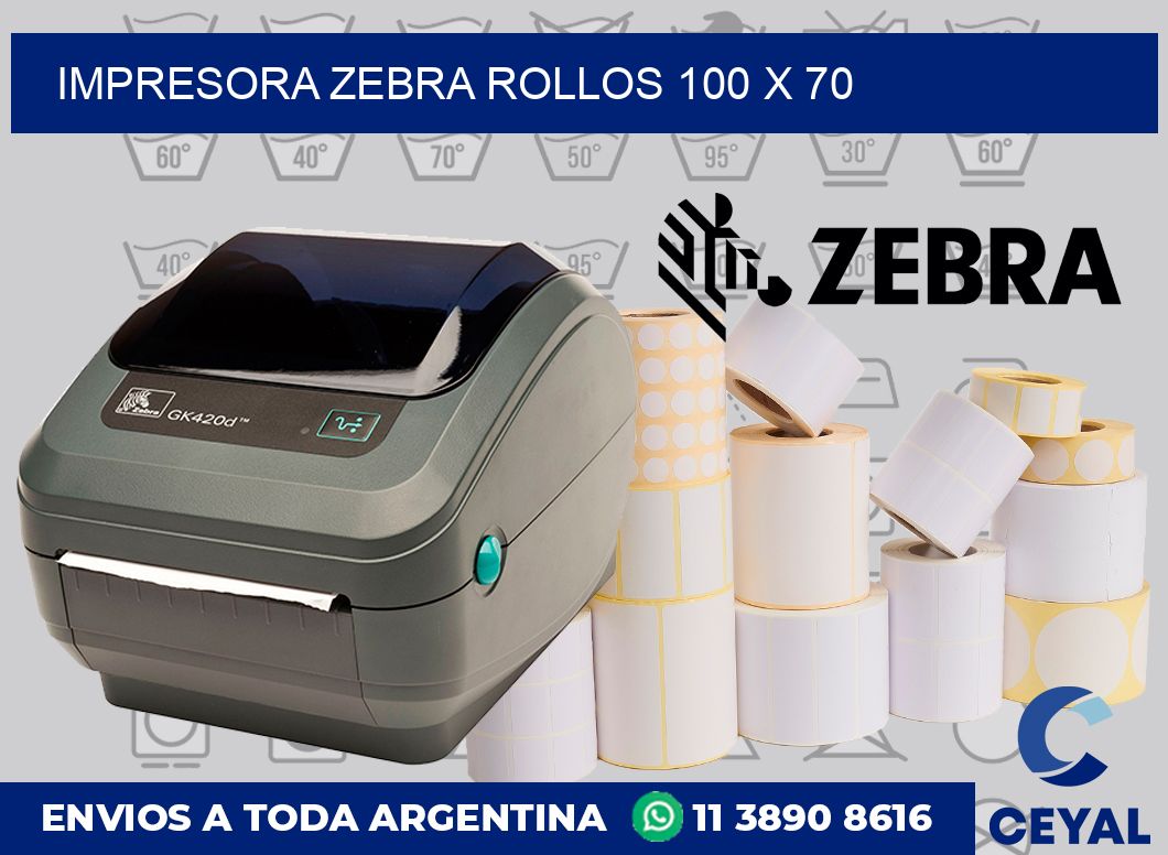 Impresora Zebra rollos 100 x 70