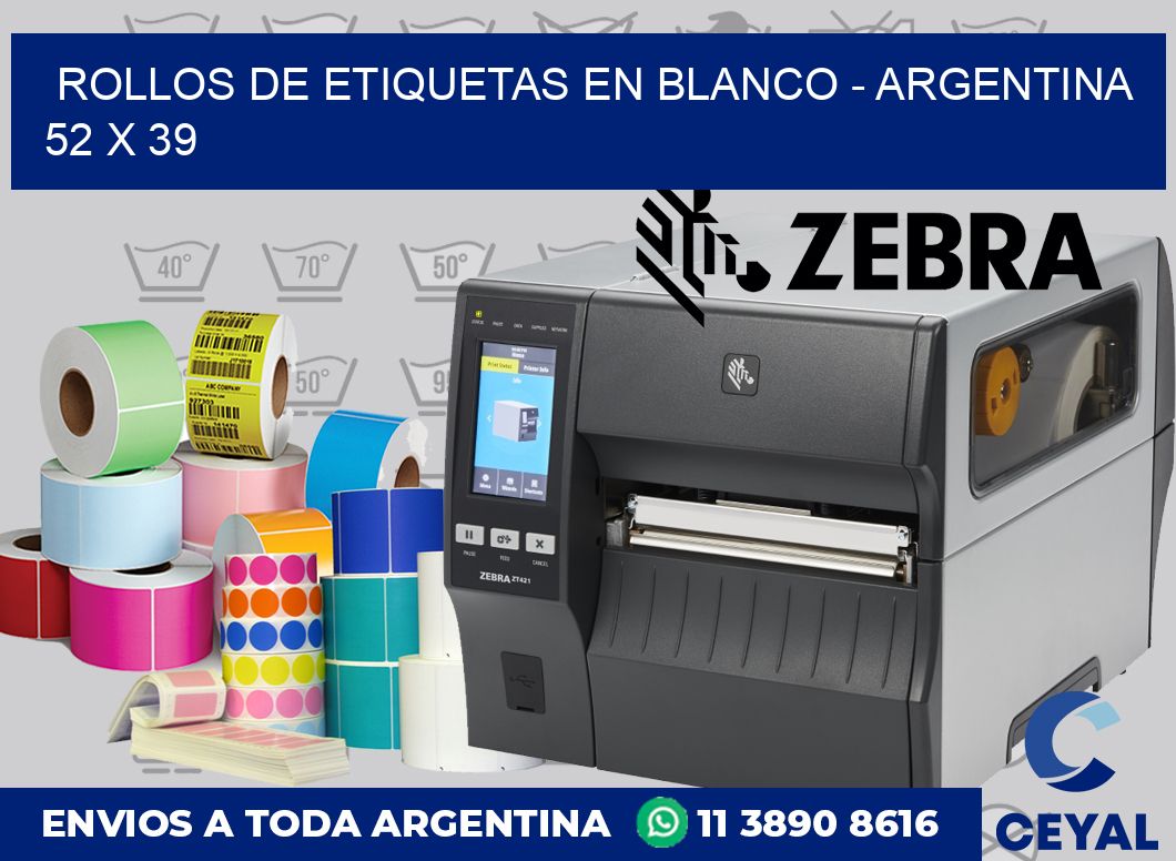 Rollos de etiquetas en blanco - Argentina 52 x 39