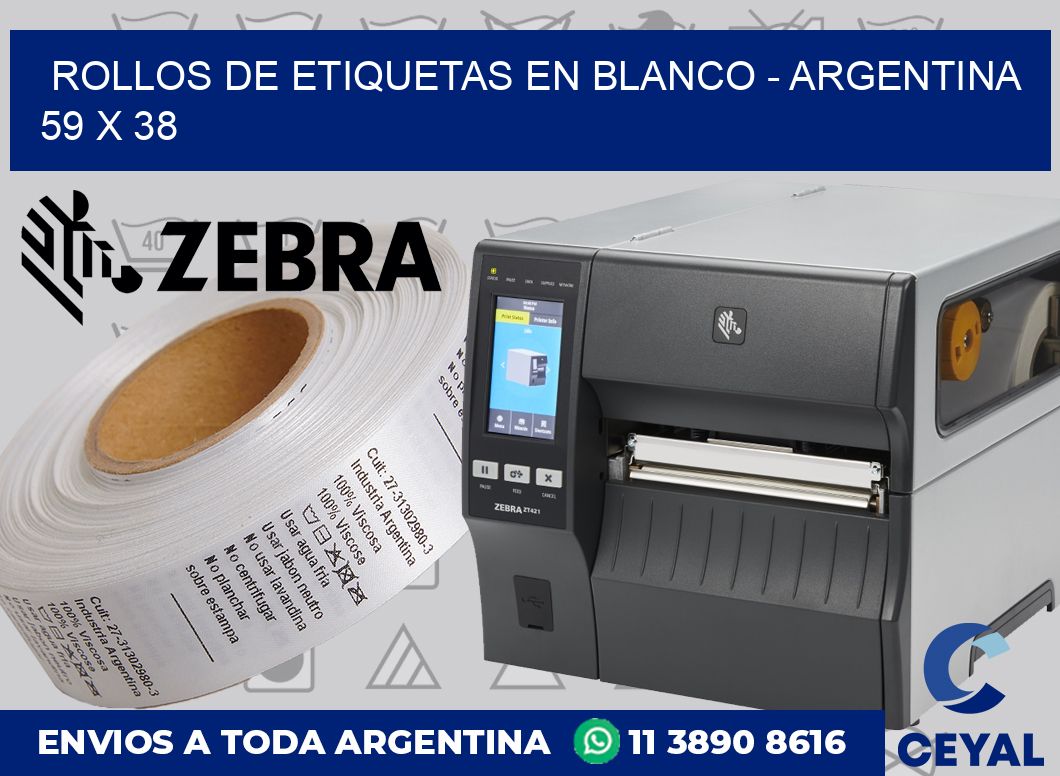 Rollos de etiquetas en blanco - Argentina 59 x 38