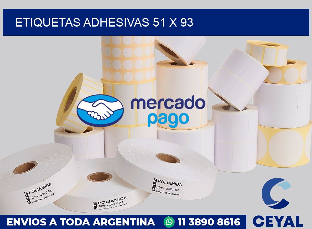 etiquetas adhesivas 51 x 93
