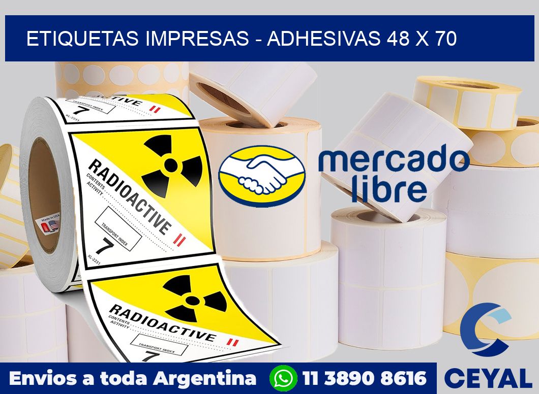 etiquetas impresas - Adhesivas 48 x 70