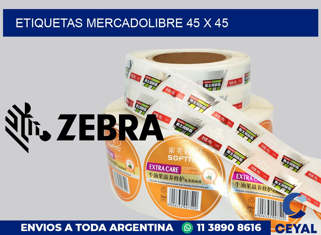 etiquetas mercadolibre 45 x 45