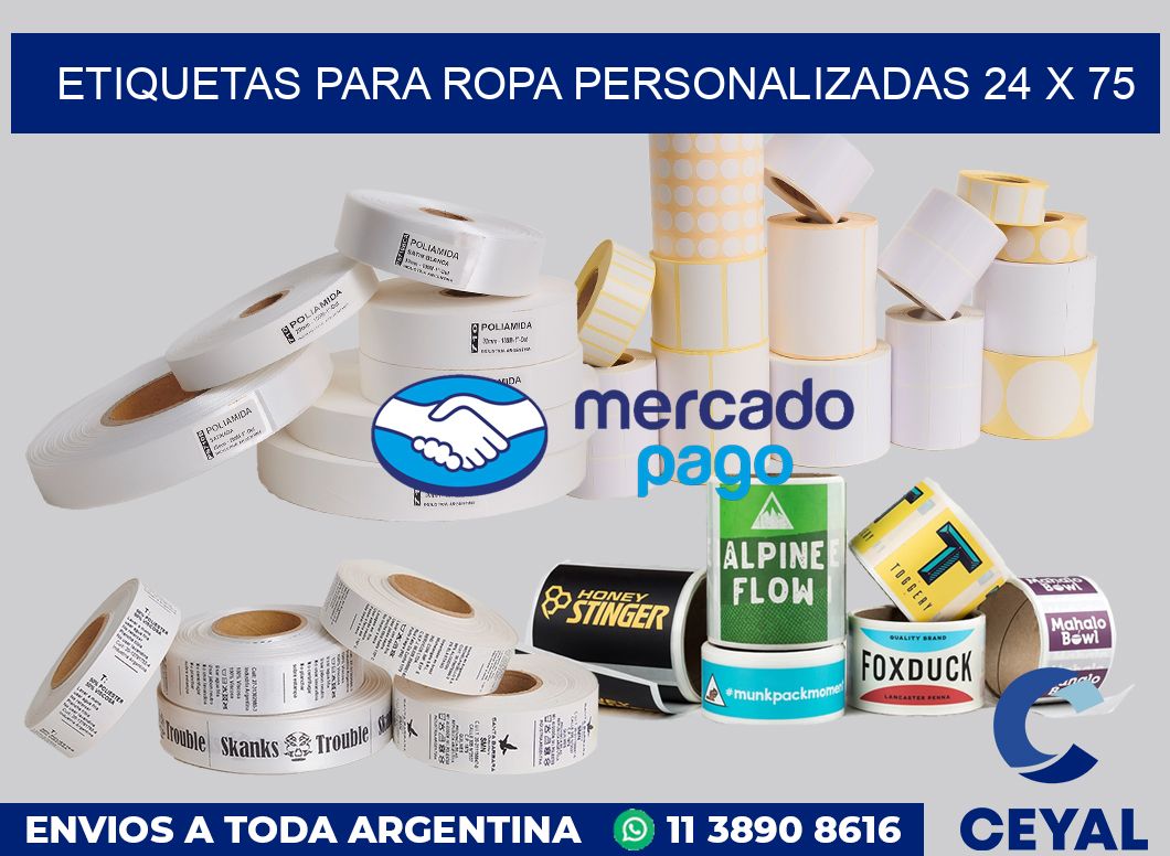 etiquetas para ropa personalizadas 24 x 75