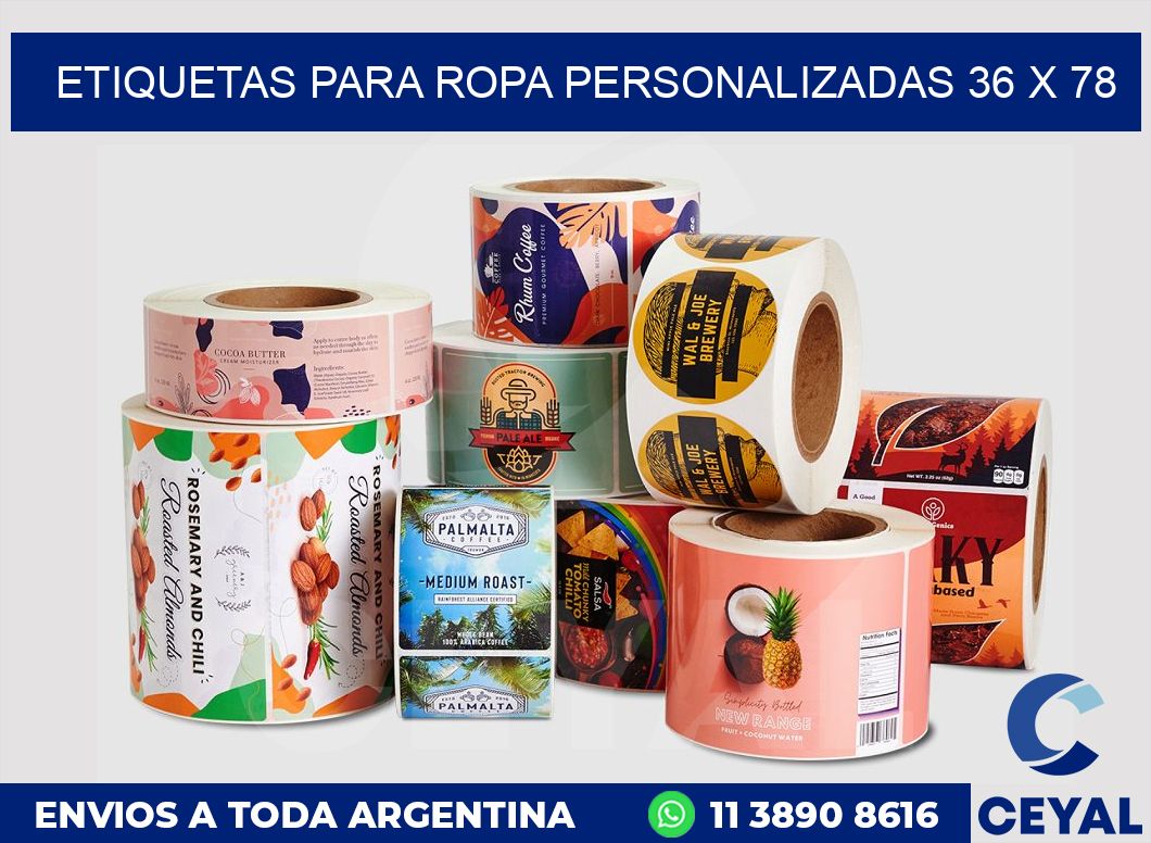 etiquetas para ropa personalizadas 36 x 78