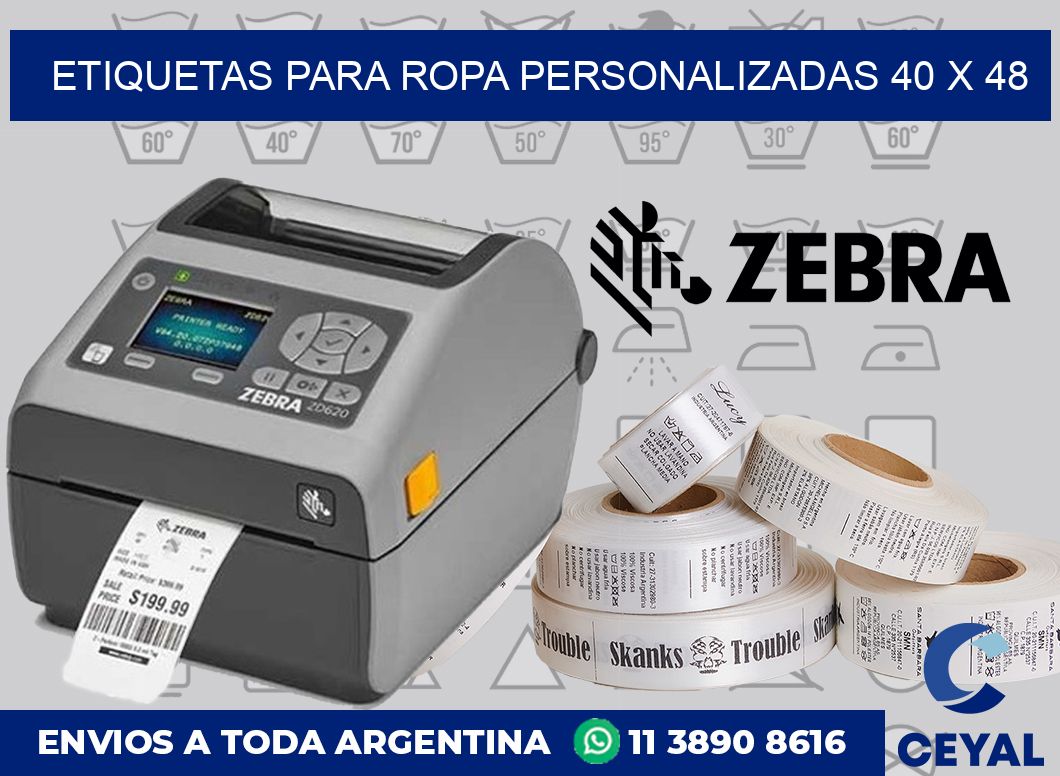 etiquetas para ropa personalizadas 40 x 48