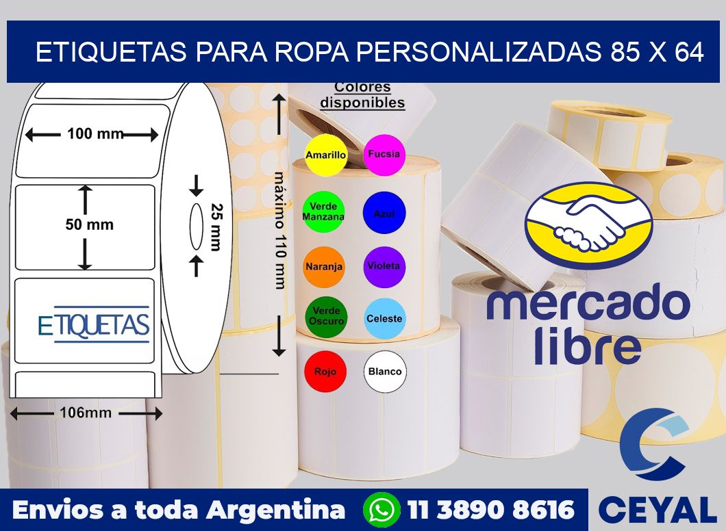 etiquetas para ropa personalizadas 85 x 64