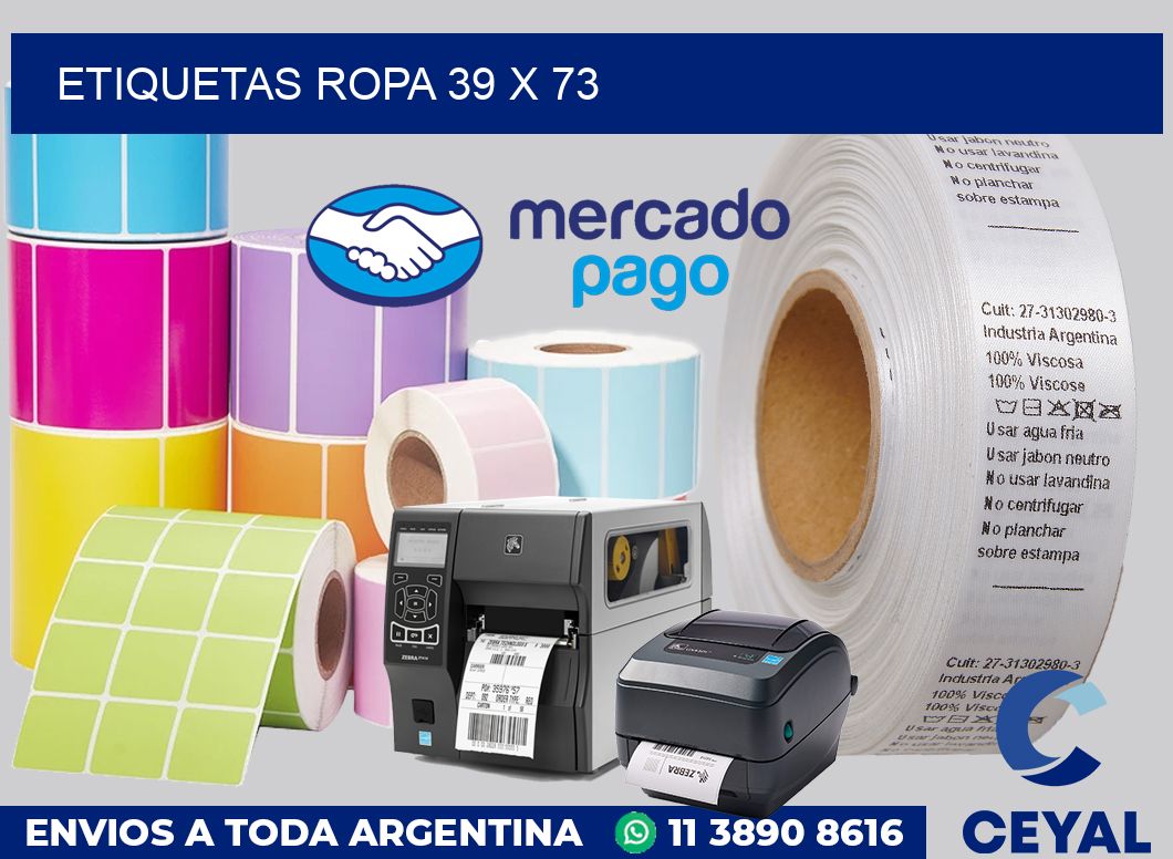 etiquetas ropa 39 x 73