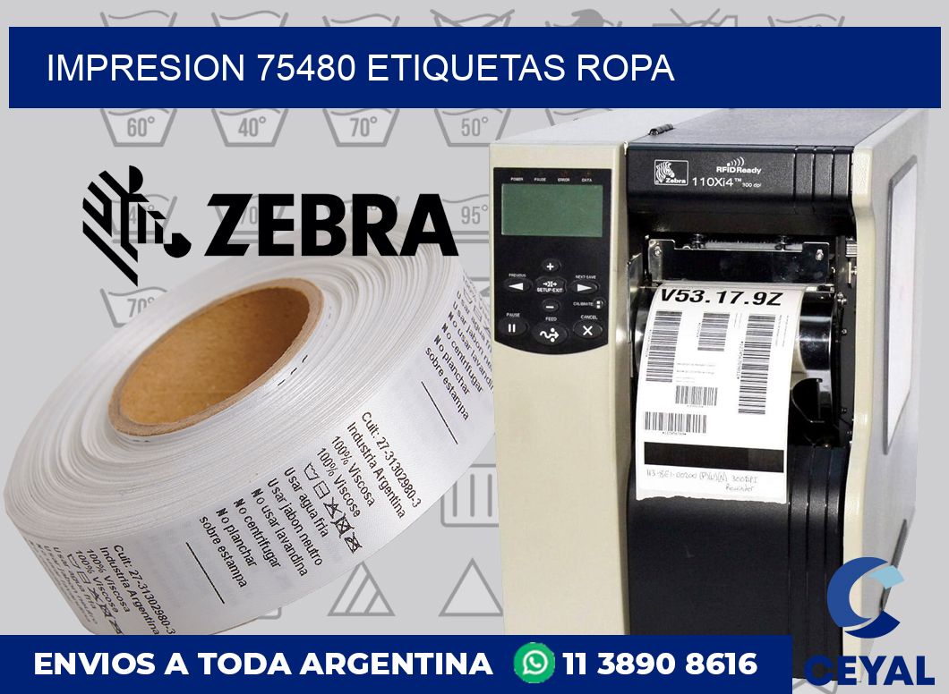 impresion 75480 etiquetas ropa