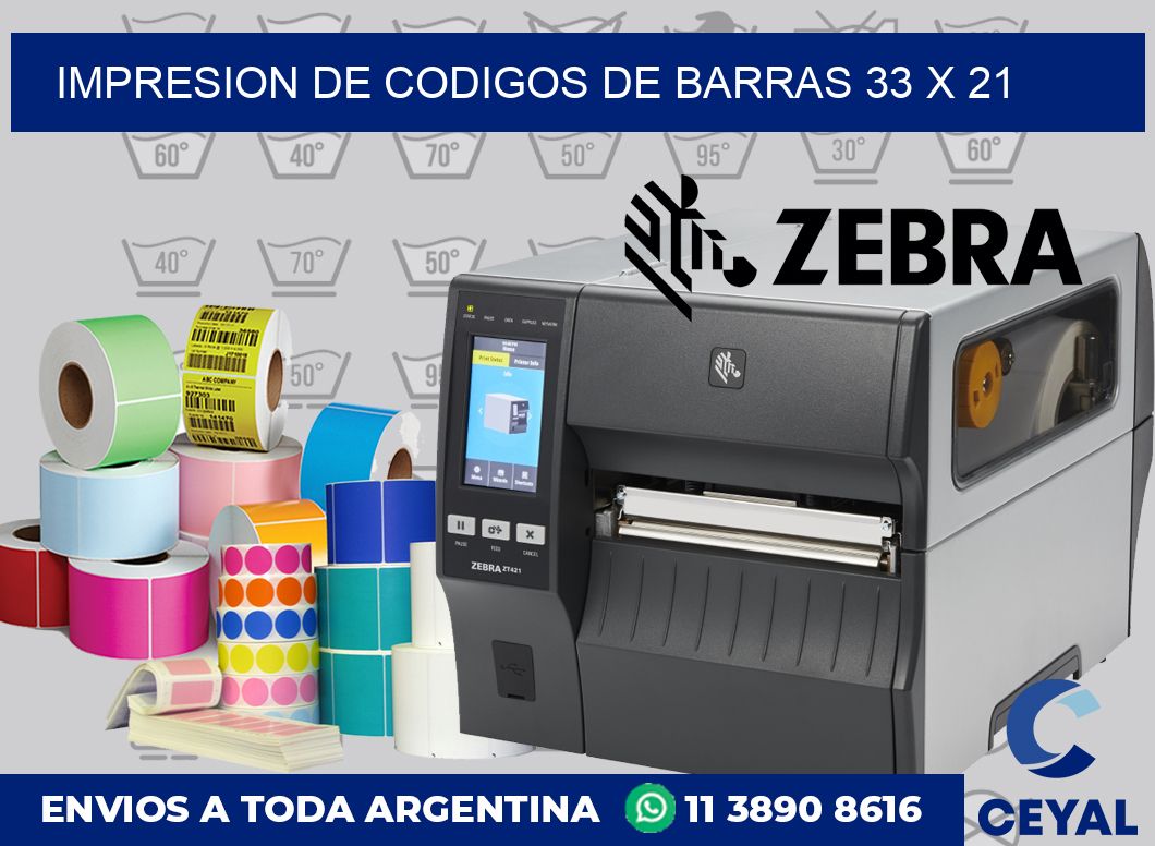 impresion de codigos de barras 33 x 21