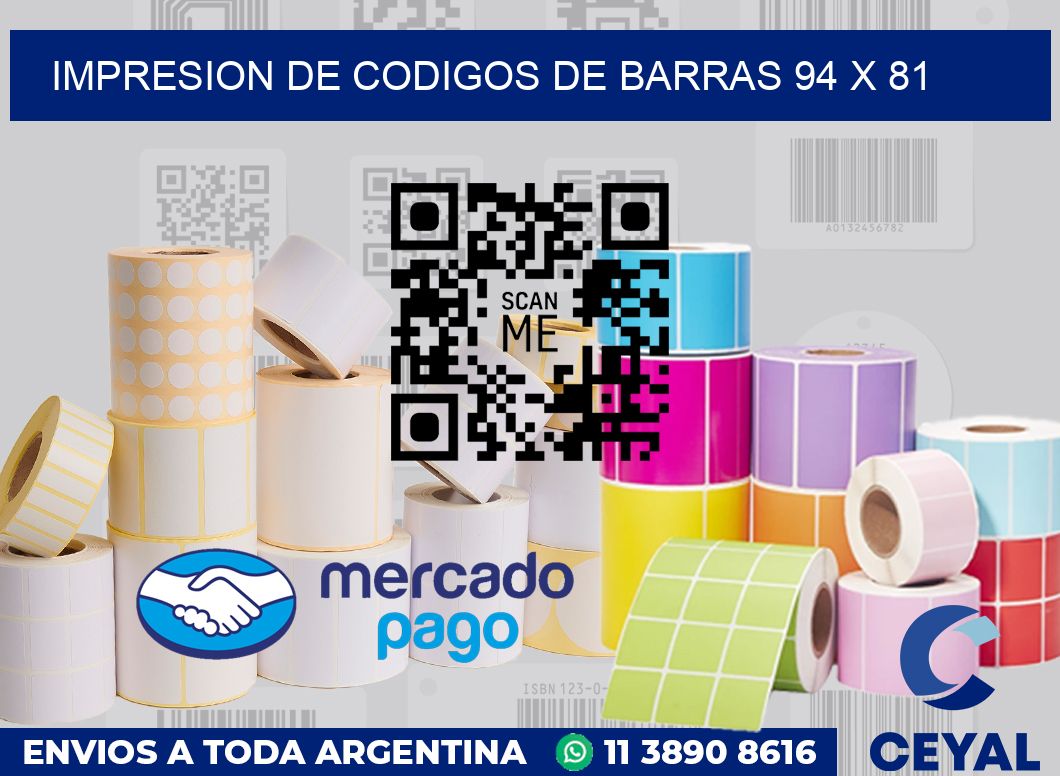 impresion de codigos de barras 94 x 81
