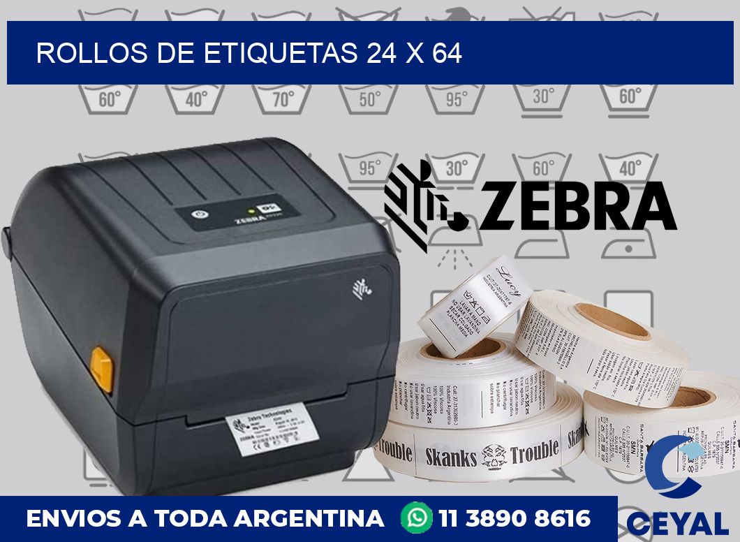 rollos de etiquetas 24 x 64